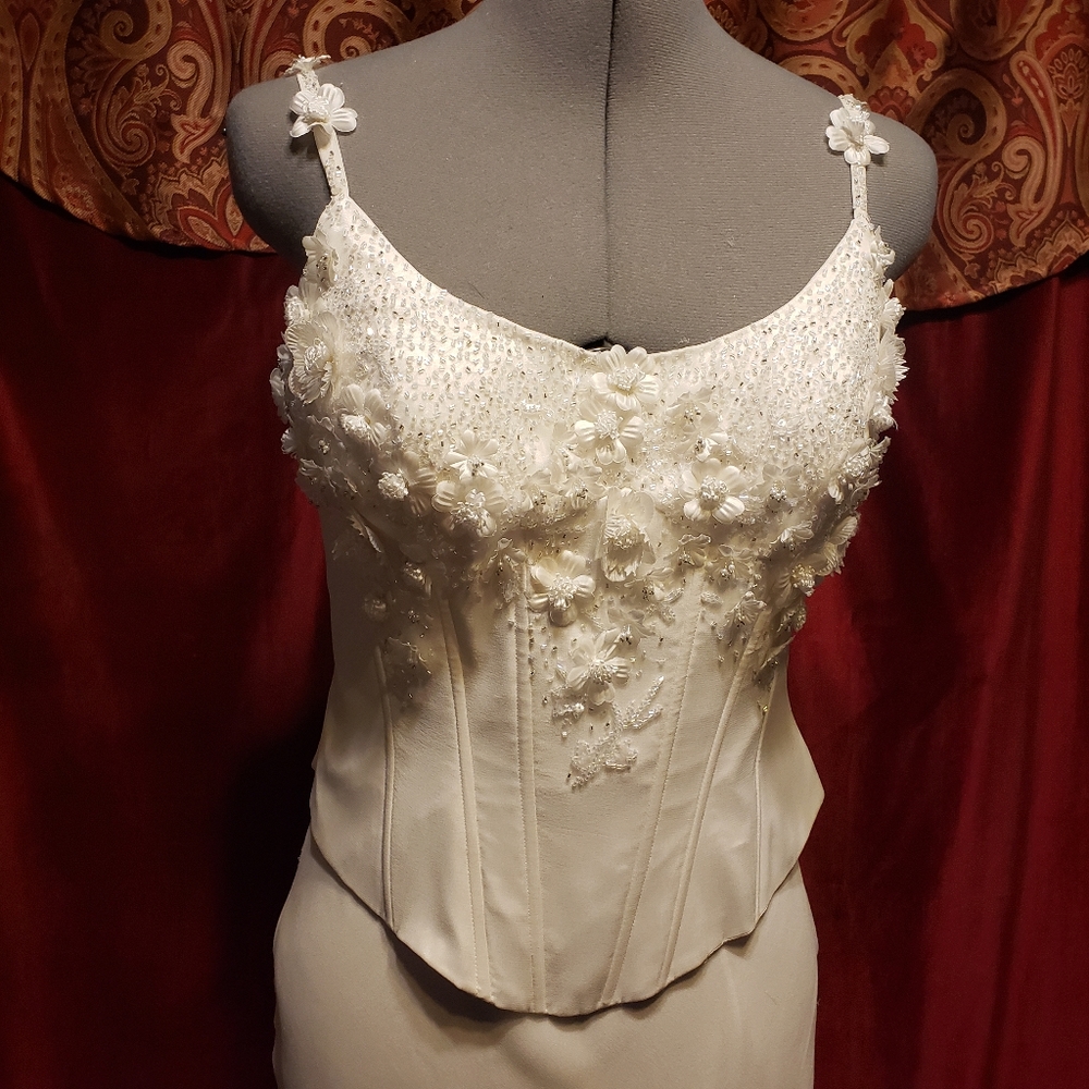 Destinations Mon Cheri Floral Beaded Wedding Gown